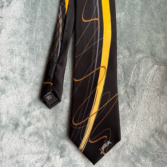 J. Garcia Happy Birthday collectors men’s Black and Yellow Tie 100% silk - Picture 1 of 4
